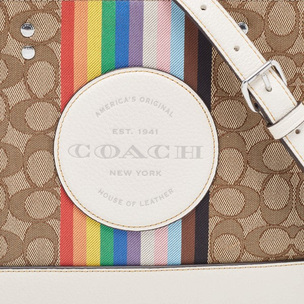 Coach Dempsey Tote With OG Box & Dust Bag & Extra Shoulder Strap (Rainbow-718)