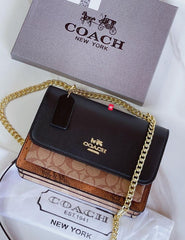 Coach Klare Signature Crossbody Bag With OG Box & Dust Bag (Black-203)