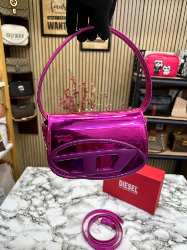 Diesel 1DR Shoulder Bag With OG Box & Dust Bag & Extra Shoulder Strap (Plum DD66559)