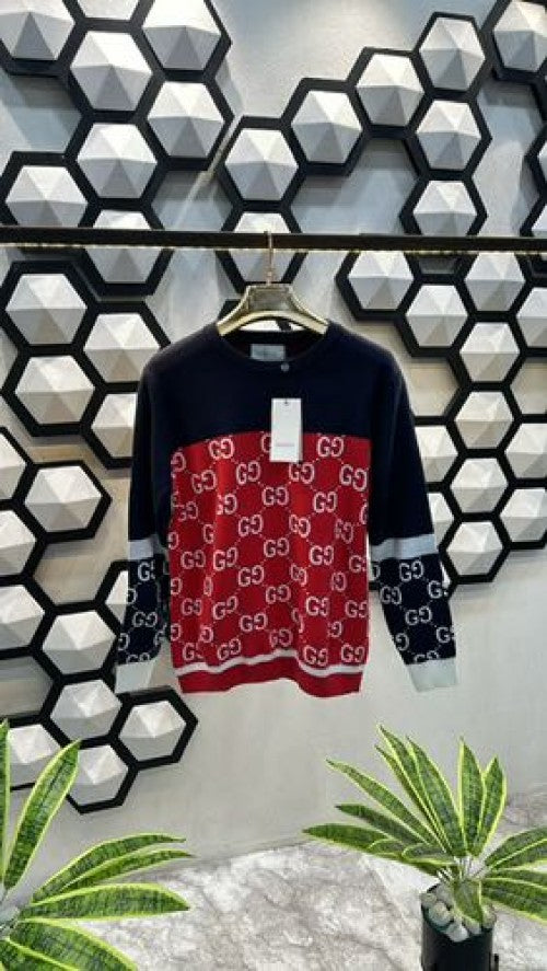 GC HALF MONOGRAM PRINT PREMIUM FULL SLEEVES SWEATER