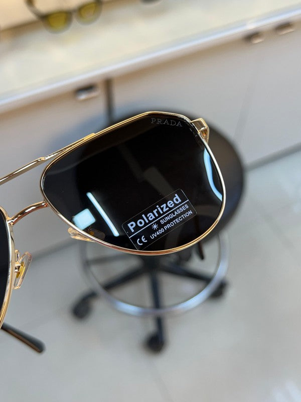 PRADA 132 AVIATOR GOLD BLACK