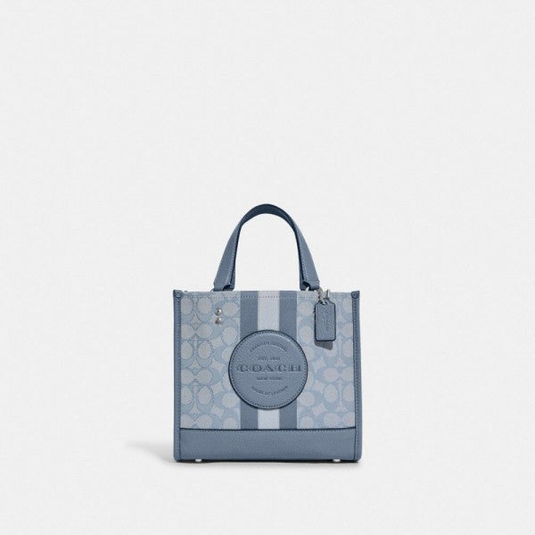 Coach Dempsey Tote 22 in Signature Jacquard With Stripe and Coach Patch With OG Box & Dust Bag ( Blue - 5638)