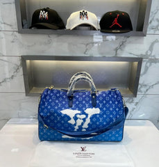 Louis Vuitton Keepall Duffle 50 Limited Edition Sky & Cloud With Dust Bag Tag & Lock Key (8878)