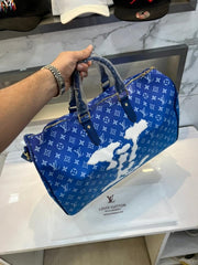 Louis Vuitton Keepall Duffle 50 Limited Edition Sky & Cloud With Dust Bag Tag & Lock Key (8878)