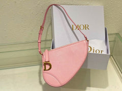 Christian Dior CD Saddle Rodeo Bag Pouch With OG Box & Dust Bag (379 Pink)