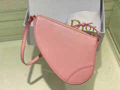 Christian Dior CD Saddle Rodeo Bag Pouch With OG Box & Dust Bag (379 Pink)