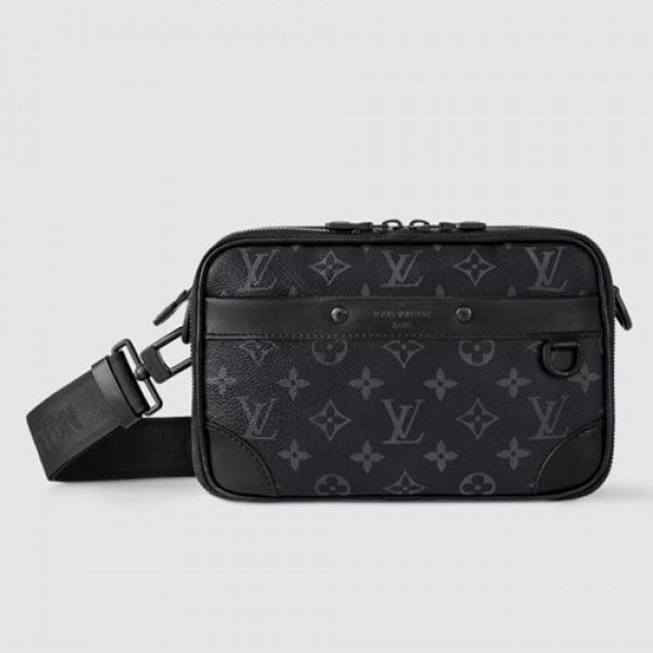 Louis Vuitton M46955 Alpha Messenger Sling Side Bag Unisex Black Flower With Dust Bag