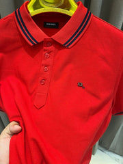 Diesel Chest Logo Polo T-shirt Red