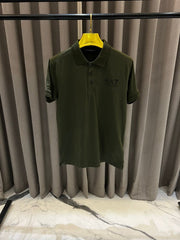 Emporio Arman_i Chest Logo Back Print Polo T-shirt Dusty Green