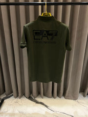 Emporio Arman_i Chest Logo Back Print Polo T-shirt Dusty Green