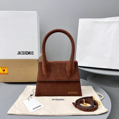 Jacquemus Chiquito Brown Suede With Sling Strap OG Box & Dust Bag (6829-1 Frosted Brown)