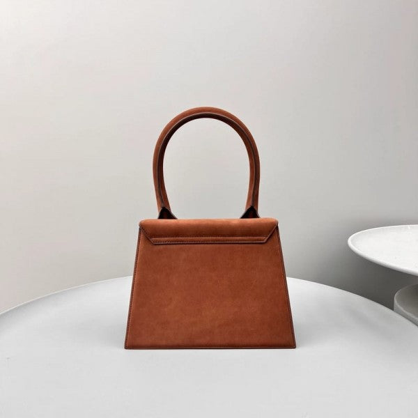 Jacquemus Chiquito Brown Suede With Sling Strap OG Box & Dust Bag (6829-1 Frosted Brown)