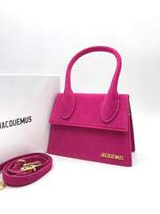 Jacquemus Chiquito Pink Suede With Sling Strap OG Box & Dust Bag (6829-1 Frosted Pink Plum)