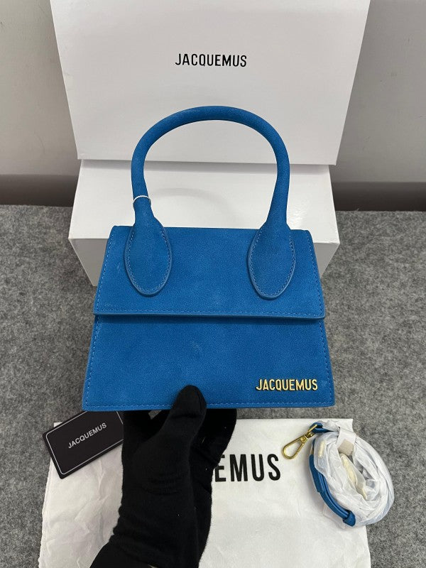 Jacquemus Chiquito Pink Suede With Sling Strap OG Box & Dust Bag (6829-1 Frosted Orchid Blue )