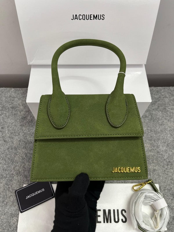 Jacquemus Chiquito Pink Suede With Sling Strap OG Box & Dust Bag (6829-1 Frosted Green)