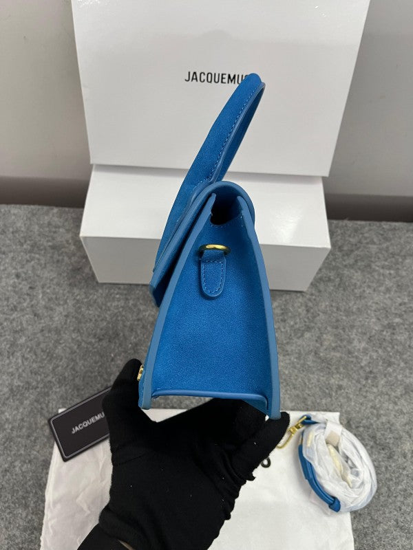 Jacquemus Chiquito Pink Suede With Sling Strap OG Box & Dust Bag (6829-1 Frosted Orchid Blue )