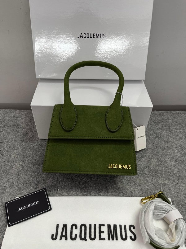 Jacquemus Chiquito Pink Suede With Sling Strap OG Box & Dust Bag (6829-1 Frosted Green)