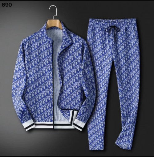 Christian Dior Monogram Print Premier Blue Tracksuit