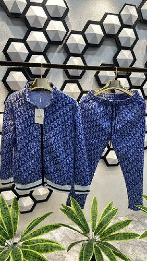 Christian Dior Monogram Print Premier Blue Tracksuit