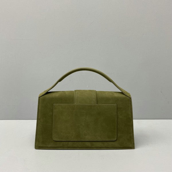 Jacquemus Suede LE Bambino Long Green With Sling Strap OG Box & Dust Bag (6828-Green)