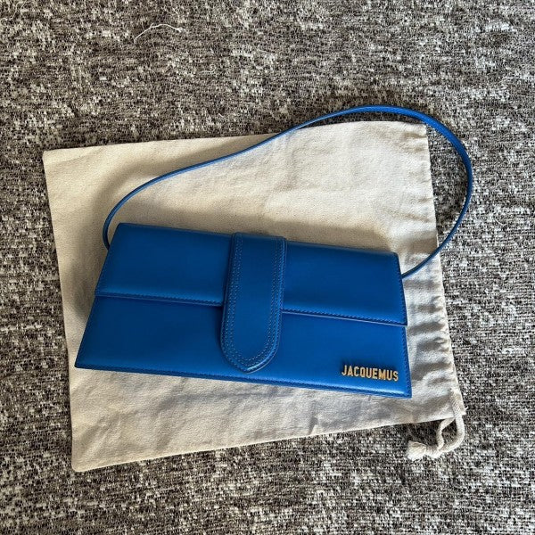 Jacquemus Leather LE Bambino Long Black With Sling Strap OG Box & Dust Bag (6828-1 Blue)