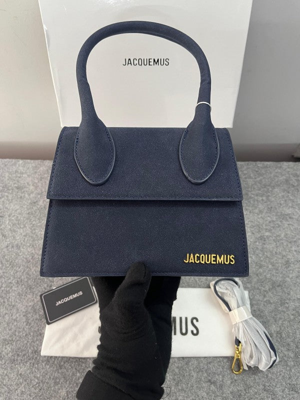 Jacquemus Chiquito Green Suede With Sling Strap OG Box & Dust Bag (6829-1 Frosted Navy Blue)