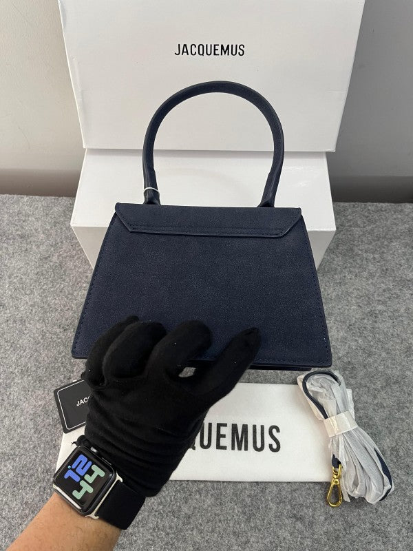 Jacquemus Chiquito Green Suede With Sling Strap OG Box & Dust Bag (6829-1 Frosted Navy Blue)