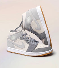 Air Jordan 1 Mid Coconut Milk Particle Grey Semi Ua Quality