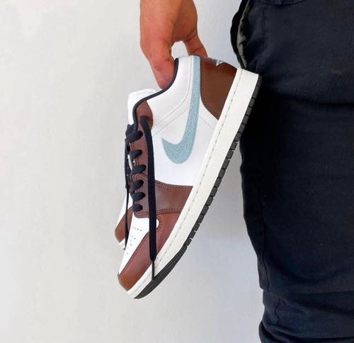 Jordan 1 Low SE Brown Blue Grey With Og Box