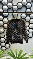 LV LOGO MONOGRAM PRINT WITH EMBROIDERY PREMIUM SWEATER