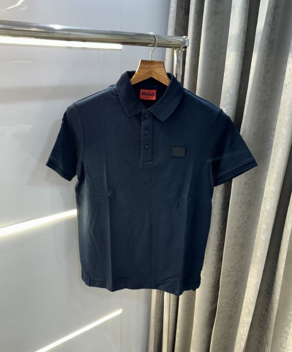 Hugo Boss Navy Blue Patch Logo Premium Polo T-Shirt