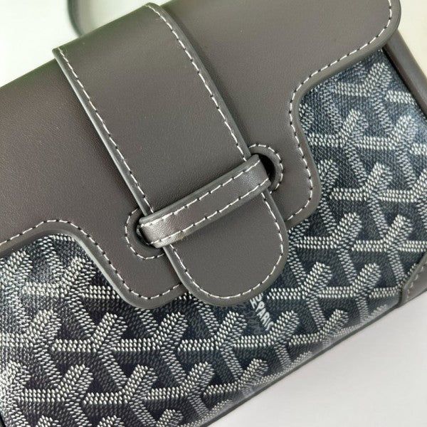 Goyard Grey Goyardine Coated Canvas and Leather Mini Saigon Top Handle Bag With Dust Bag