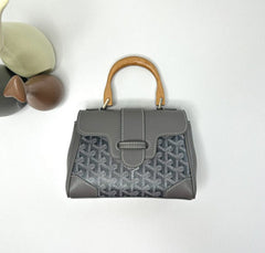 Goyard Grey Goyardine Coated Canvas and Leather Mini Saigon Top Handle Bag With Dust Bag