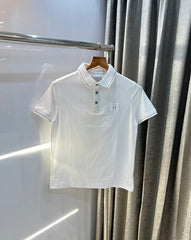 Armani Exchange White Embroidery Patch Logo Premium Polo T-Shirt