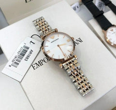 Emporio Armani Classic Silver & Rose Gold