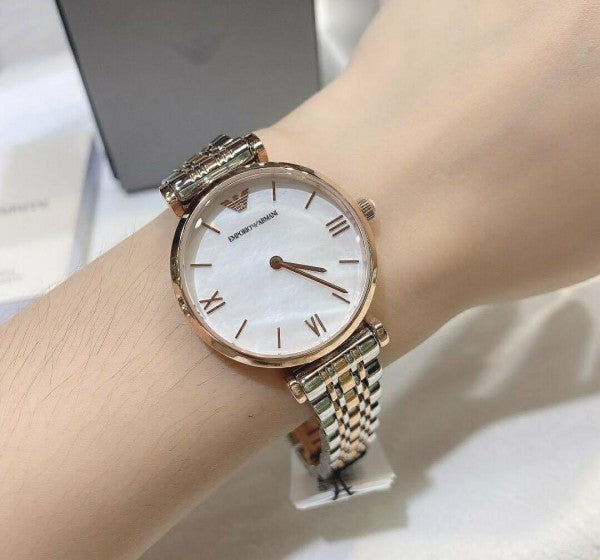 Emporio Armani Classic Silver & Rose Gold