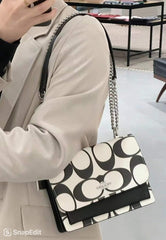 Coach Klare Limited Edition Crossbody Bag With OG Magnetic Box & Dust Bag (White_Black-798)