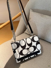 Coach Klare Limited Edition Crossbody Bag With OG Magnetic Box & Dust Bag (White_Black-798)