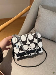 Coach Klare Limited Edition Crossbody Bag With OG Magnetic Box & Dust Bag (White_Black-798)