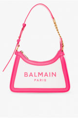 Balmain Paris B-Army Logo-Print Shoulder Bag With OG Box & Dust Bag BA329 Beige Peach Pink