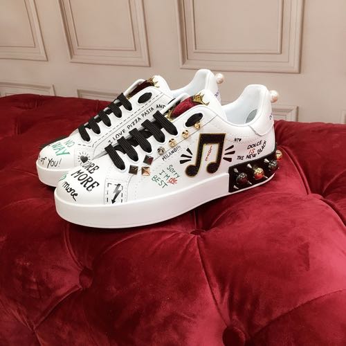 DOLCE GABBANA PROTOFINO APPLIQUE WHITE MUSIC NOTE