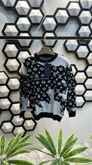 LV LOGO MONOGRAM PRINT PREMIUM SWEATER