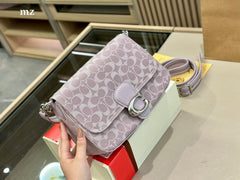 Coach Soft Tabby Premium Quality Shoulder Bag With OG Magnetic Box & Dust Bag & 2 Belts (Pink-644)