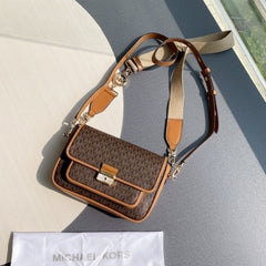 Michael Kors Bradshaw Cross Body Bag With OG Box (22001-Coffee Brown)