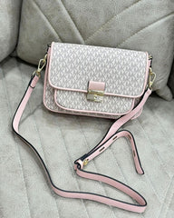 Michael Kors Bradshaw Cross Body Bag With OG Box (22001-Beige Pink)