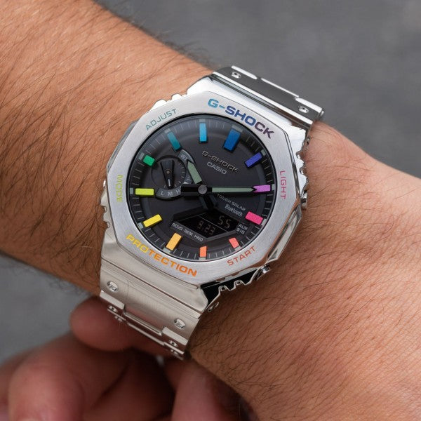 Casio G shock Gm2100 Steel-Rainbow