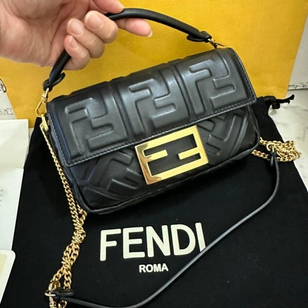 Fendi Baguette Small Black With Original Box