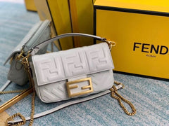 Fendi Baguette Small White With Original Box