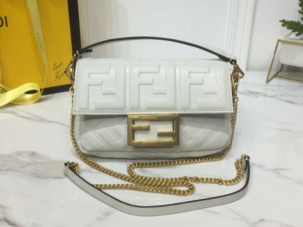 Fendi Baguette Small White With Original Box