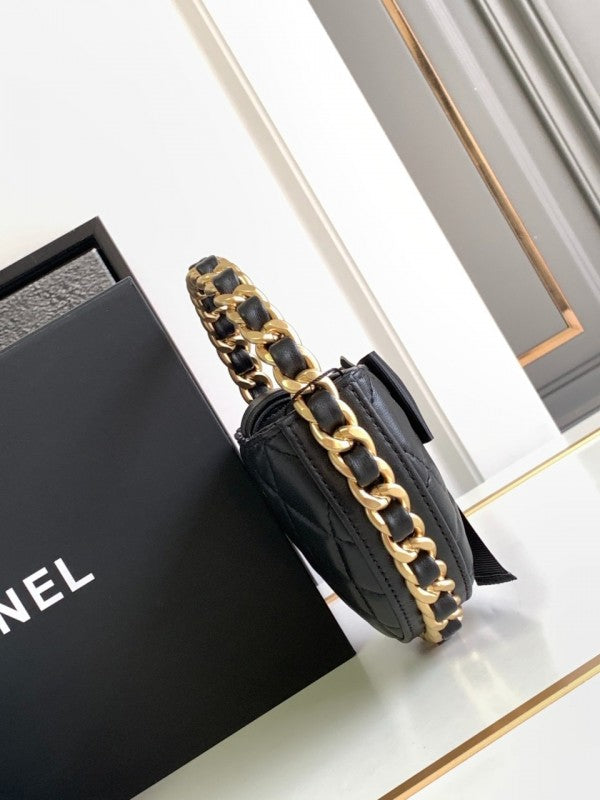 Chanel Camellia Flower Premium Limited Edition Bag With OG Magnetic Box & Dust Bag (Black-839)